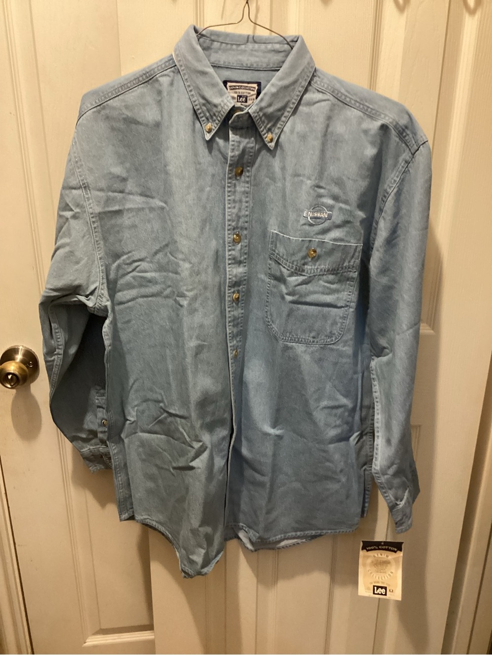 Lee Light Blue Denim Button-Up Shirt